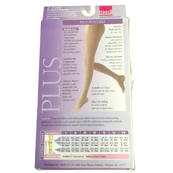Mediven Plus MediSilk Compression Calf 30-40 Beige Sz VI Closed Toe 29806 NEW - Picture 3 of 6